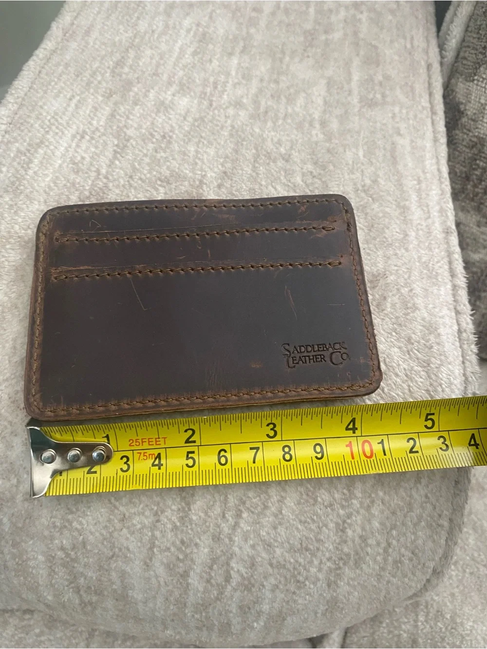 Saddleback Leather Co. Men’s Brown Logo Accent Credit Card Wallet Card Holder